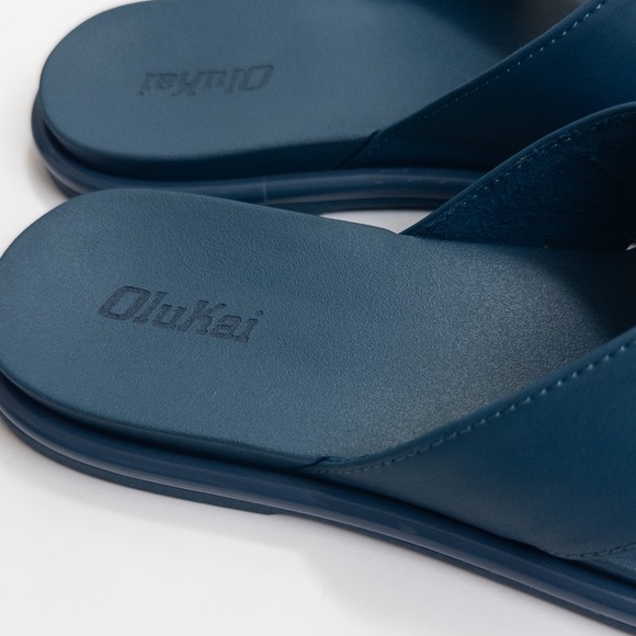 Olukai La'i Slide Sandals Women 8 Blue Tortoise Buckle Comfort Slip-On 31473-00 - Picture 10 of 16